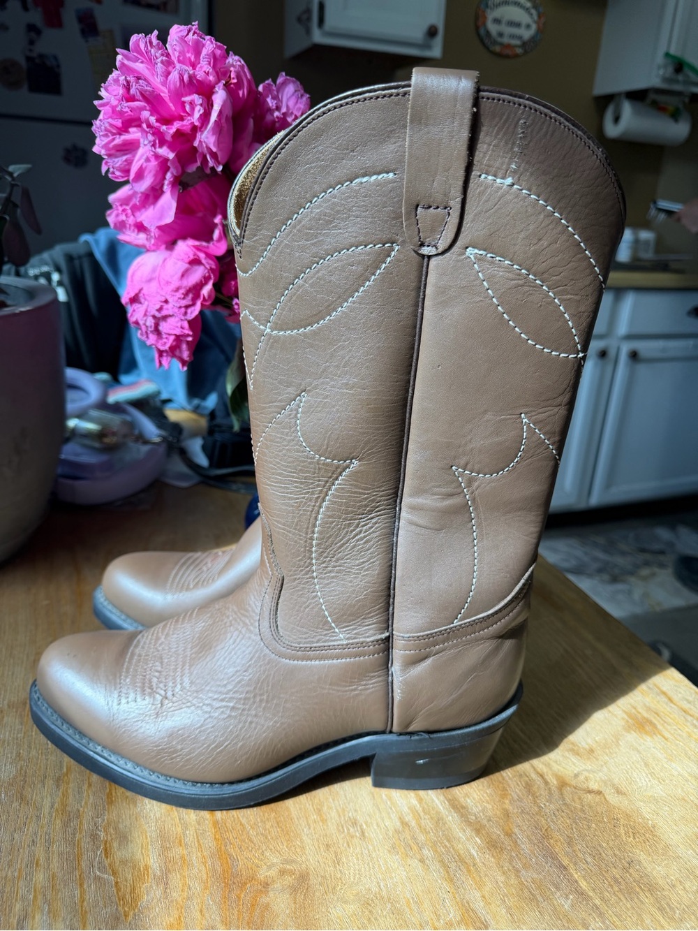 Cheplers 21189 Cowboy Boots Vtg Brown Neoprene Oil Resistant Size 9.5